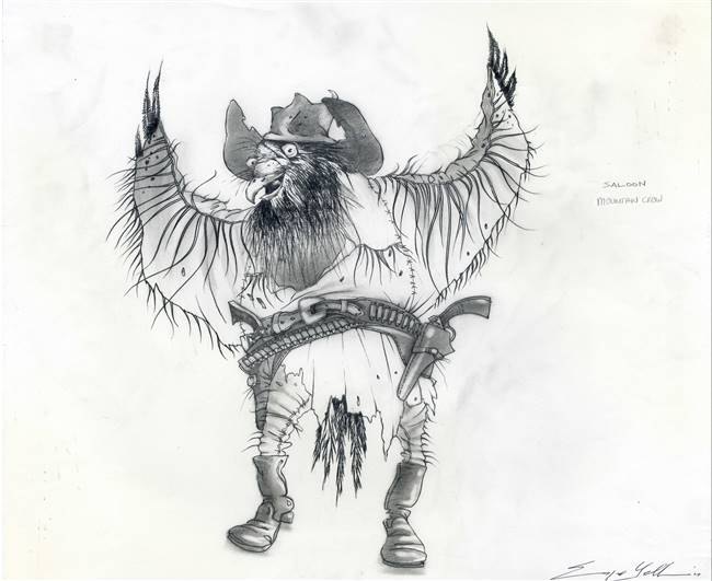 Original Character Drawing of Saloon Mountain Crow from Rango (2011)