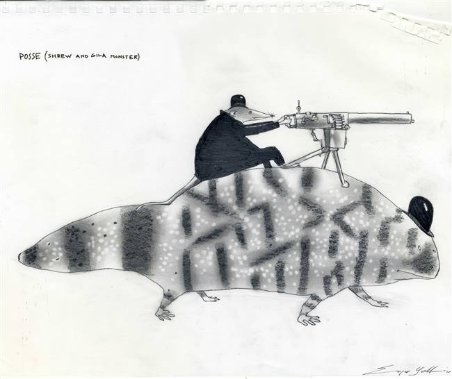 Original Character Drawing of Posse (Shrew and Gila Monster) from Rango (2011)