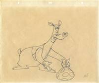 Original production drawings of George and Junior from Henpecked Hobos (1946)