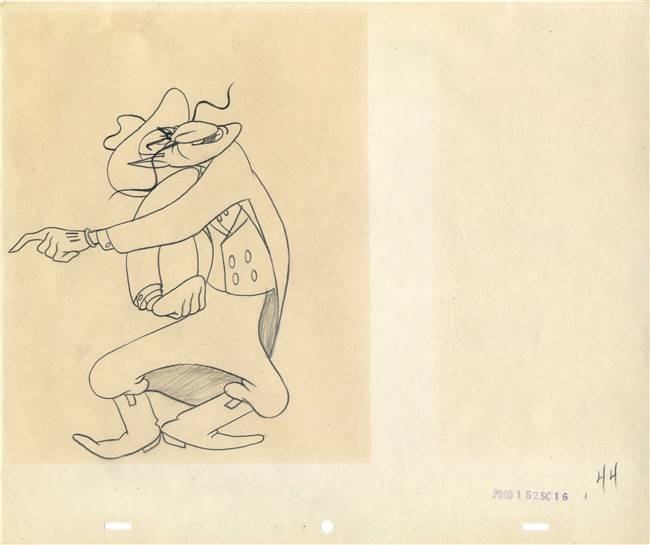 Original production drawing of Simon Legree from Uncle Tom’s Cabana (1947)