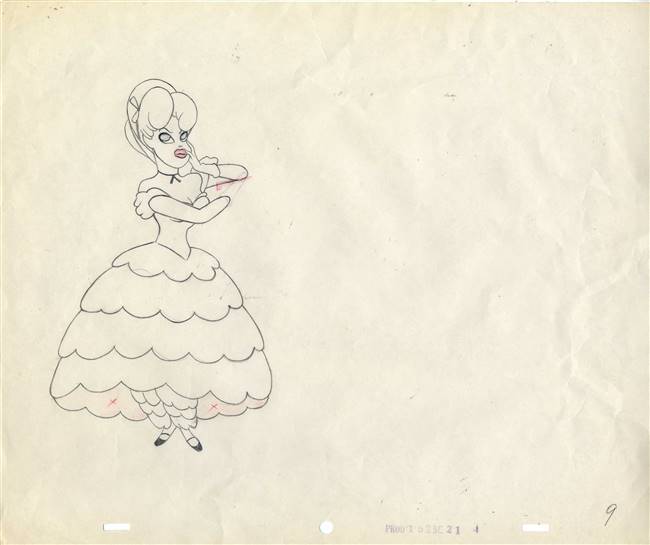 Original Production Drawing of Red Hot from Uncle Tom's Cabana (1947)