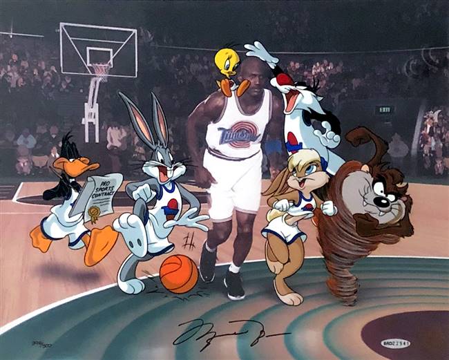 Space Jam Limited Edition Cel of Michale Jordon (signed)