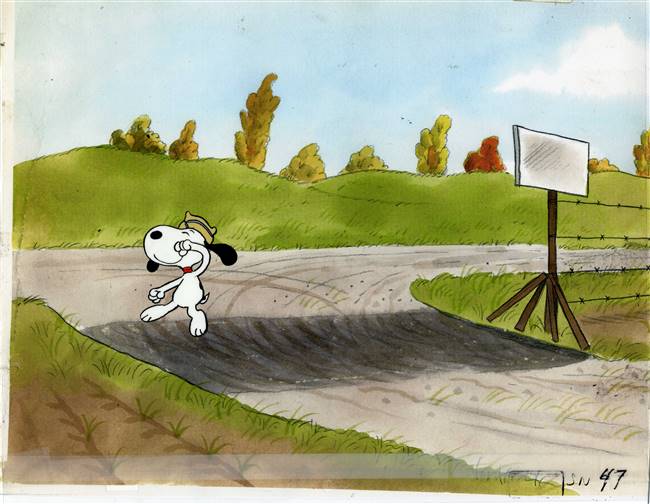 Original Production Cel of Snoopy from Bon Voyage, Charlie Brown (1980)