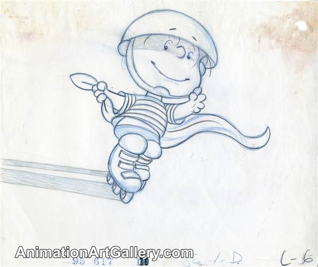 Production Drawing of Linus from Peanuts (c. 1980s)