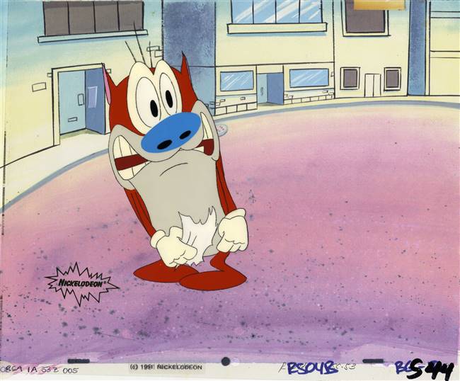 Original production cel of Stimpy from Ren and Stimpy (1990s)