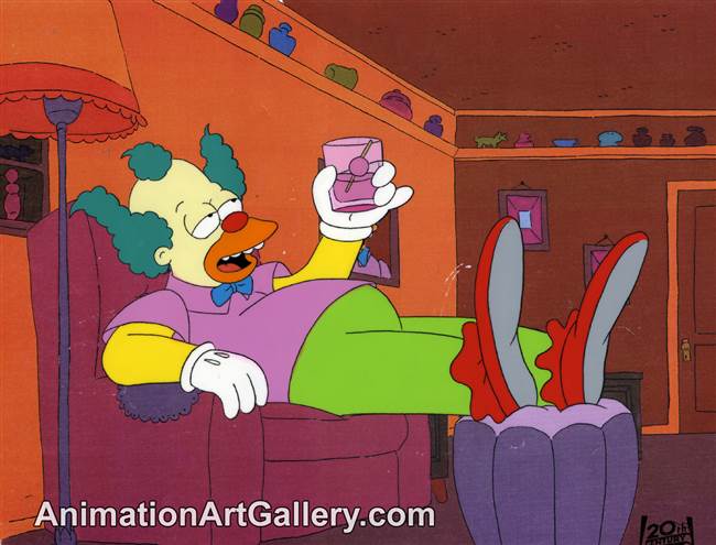 Production Cel of Krusty the Klown from Krusty Gets Busted