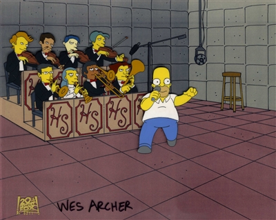 Production Cel of Homer Simpson and an orchestra from The Simpsons (1993)