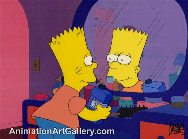 Production Cel of Bart Simpson from Simpson and Delilah