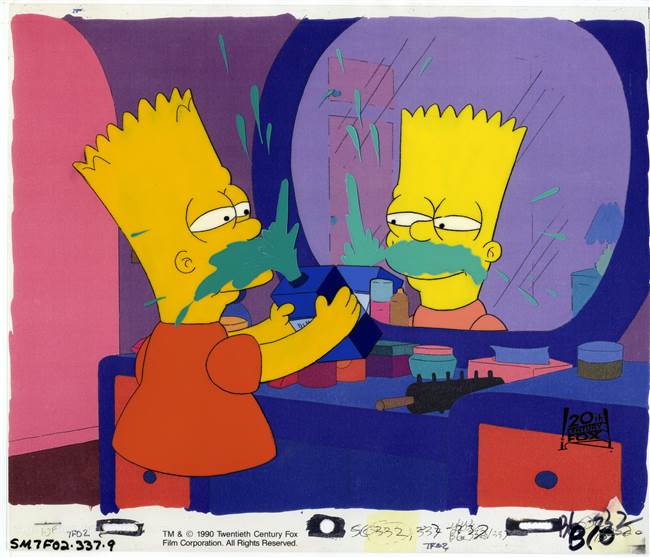 Original Production Cel of Bart Simpson from Simpson and Delilah