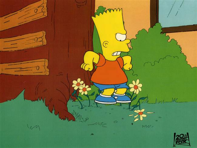 Production Cel of Bart Simpson from Saturdays of Thunder