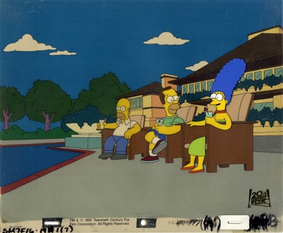 Original Production Cel of Herb, Marge and Homer Simpson from Oh Brother, Where Art Thou (1991)