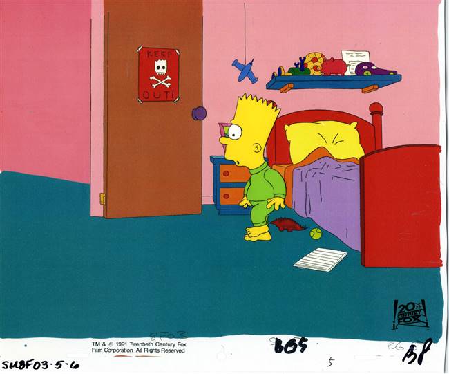 Original Production Cel of Bart Simpson from Bart the Murderer (1991)