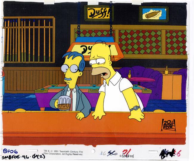 Original Production Cel of Homer Simpson from Lisa's Pony (1991)