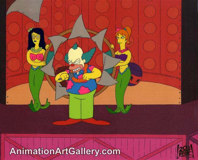 Production Cel of Krusty the Klown from Brush with Greatness