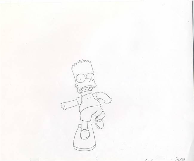Original Production Drawing of Bart Simpson from a Simpsons Commercial (c. 1990s)