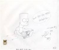 Original Production Drawing of Bart Simpson from The Day the Violence Died (1996)