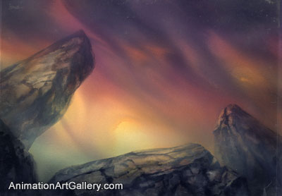 Master Background of a rocky landscape from The Secret of NIMH