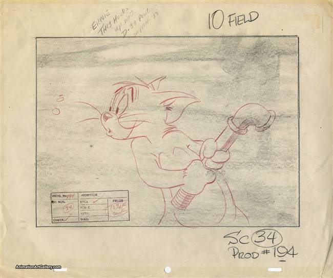 Layout drawing of Tom from The Cat and the Mermouse