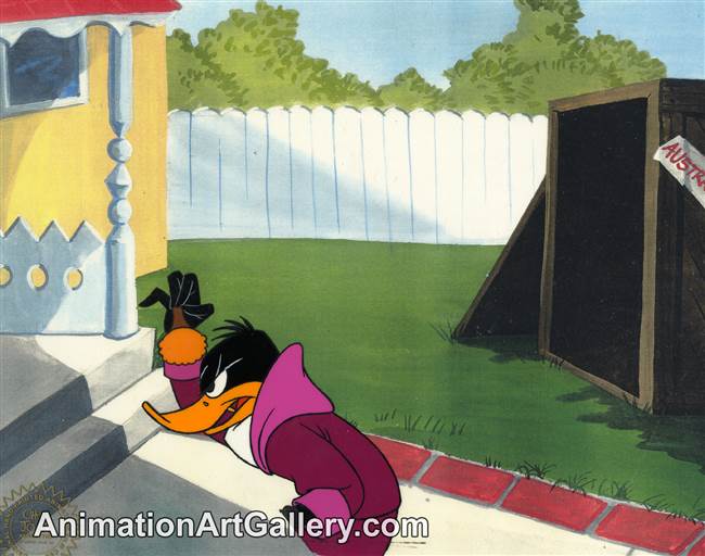 Production Cel of Daffy Duck from The Bugs Bunny/Road Runner Movie