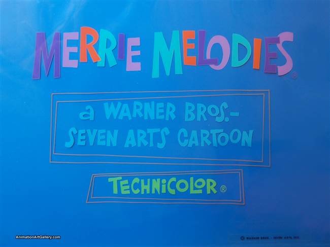 Title Card Cel of a Merrie Melodies title card from Warner Bros (c.1960s)