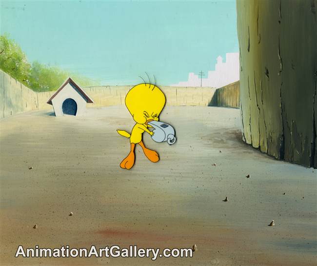Production Cel of Tweety Bird from Dog Pounded