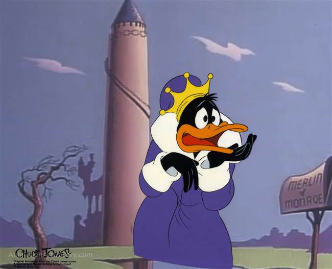 Original Production Cel of Daffy Duck from A Connecticut Rabbit in King Arthur's Court