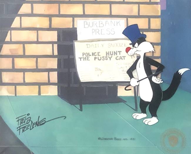 Original Production Cel of Sylvester from Looney Looney Looney Bugs Bunny Movie (1981)