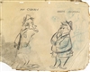 Original Animator Gag Drawing of Art Corney and Gerry Gleason from Warner Bros. (1950s)