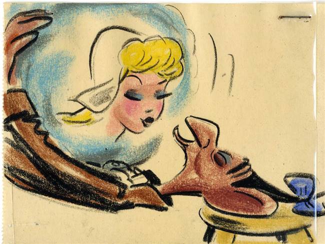 Original Storyboard of Ichabod and Katrina from the Adventures of Ichabod and Mr Toad (1949)