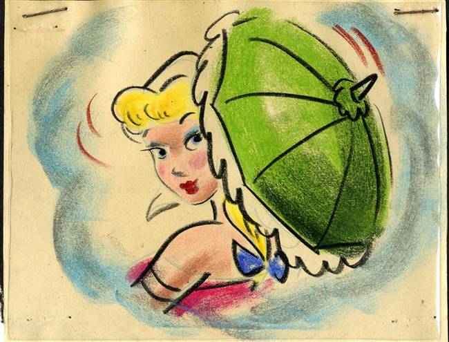 Original Storyboard of Katrina from the Adventures of Ichabod and Mr Toad (1949)
