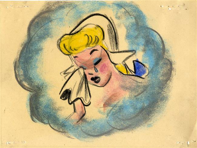 Original Storyboard Art of Katrina from the Adventures of Ichabod and Mr Toad (1949)