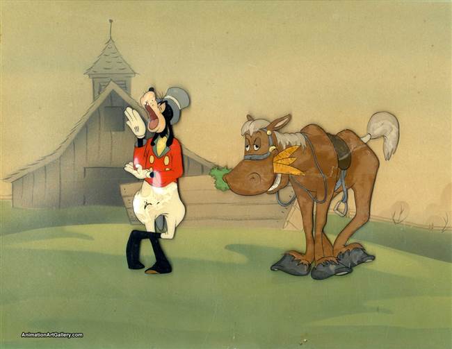 Original Production Cel of Goofy and Horse from How to Ride a Horse