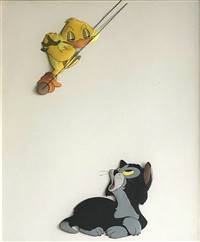 Original Production Cel of Figaro and Frankie from Figaro and Frankie (1947)