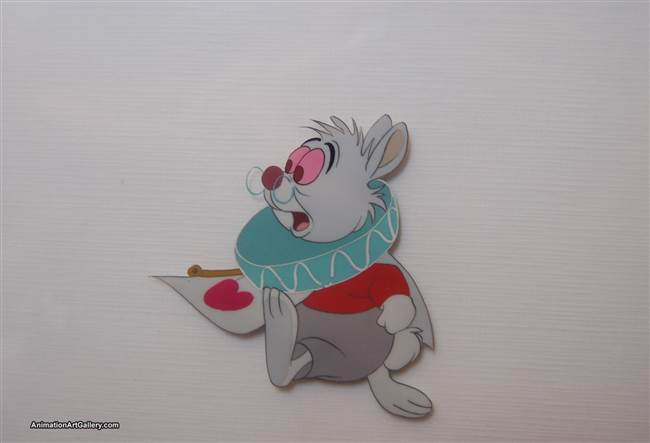 Production Cel of the White Rabbit from Alice in Wonderland