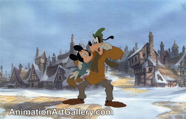 Production Cel of Mickey Mouse and Goofy from The Prince and the Pauper