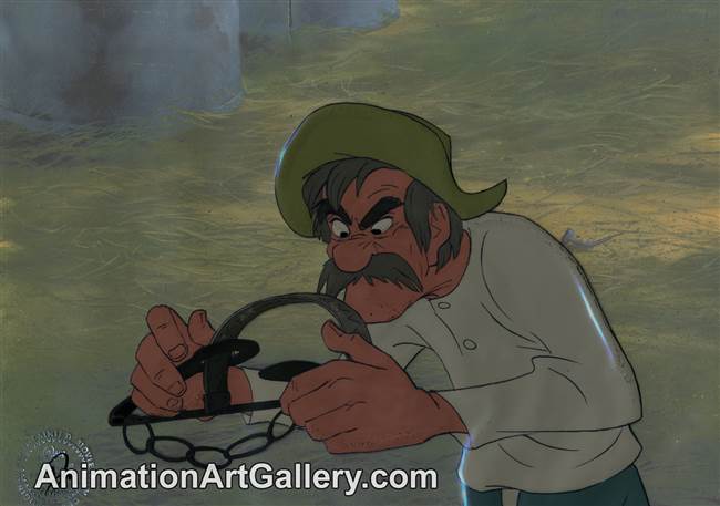 Production Cel of Amos Slade from The Fox and the Hound