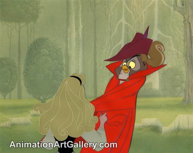 Disneyland Cel Set-up of Briar Rose and the Owl Prince from Sleeping Beauty