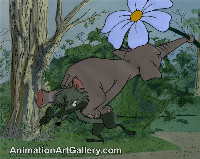 Disneyland Cel Set-up of Goliath the Elephant and a mouse from Goliath II