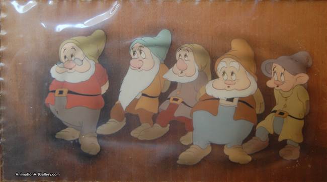 Courvoisier Cel of Dopey and Doc from Snow White and the Seven Dwarfs