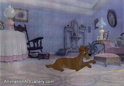 Production Cel of Tramp from Lady and the Tramp