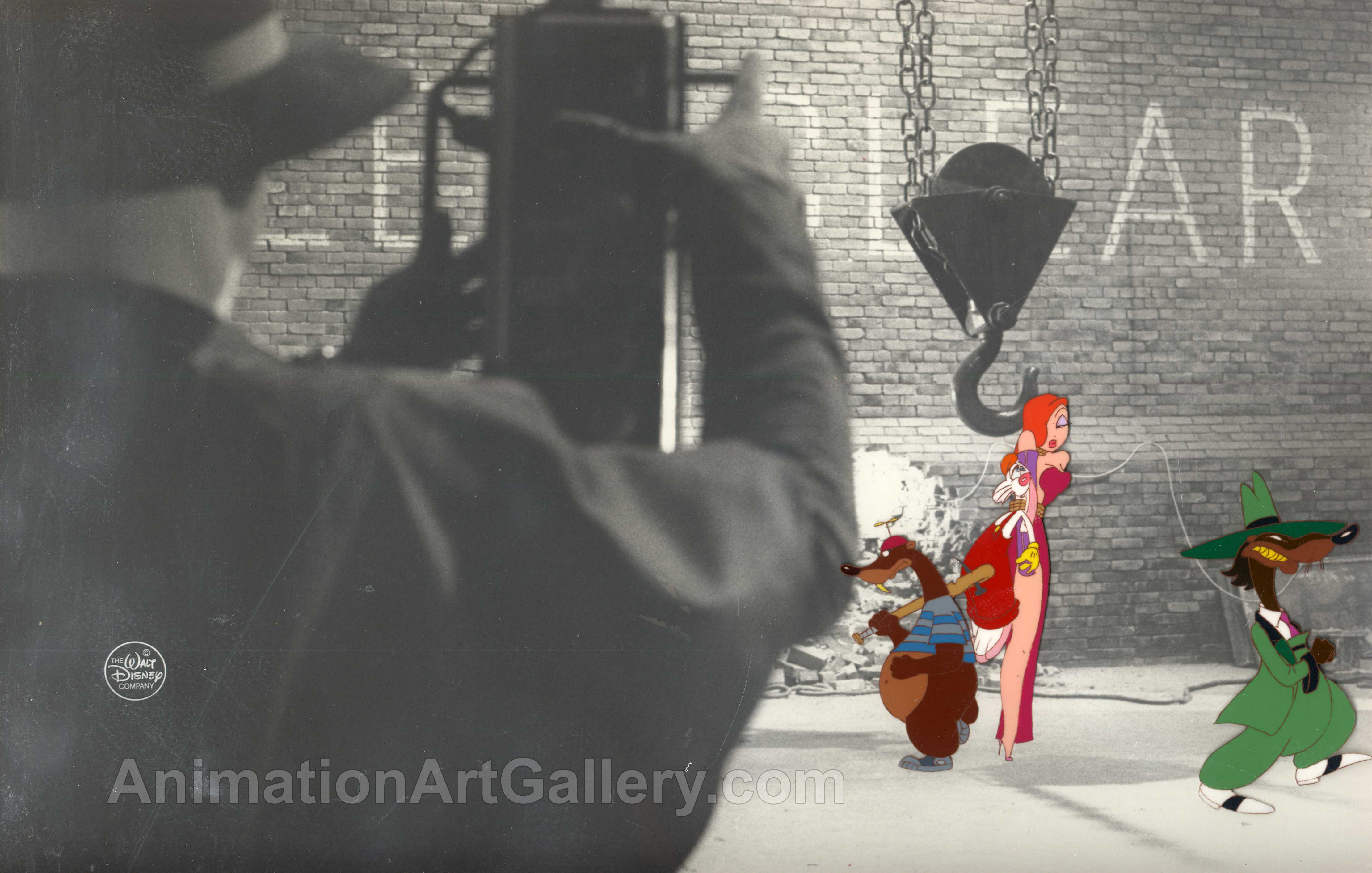 Original Production cel of Roger Rabbit and Jessica Rabbit from Who Framed Roger Rabbit?