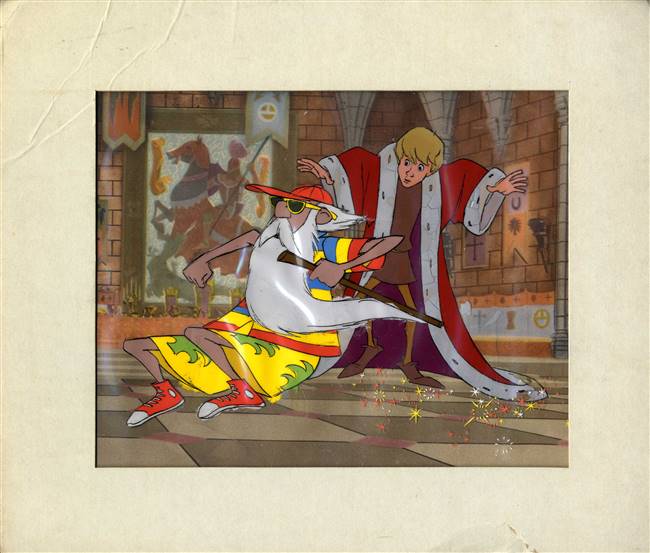 Original Production Cel Disneyland Set-up of Merlin and Wart from Sword in the Stone (1963)