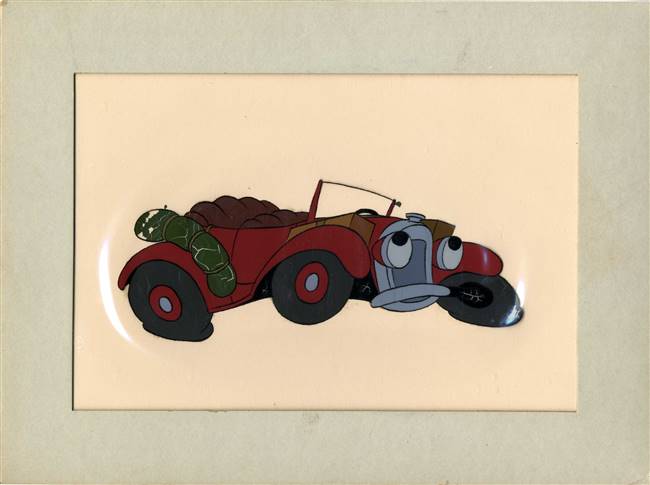 Original Production Cel Disneyland Set-up of Donald Duck's car from Disney TV (1950s)