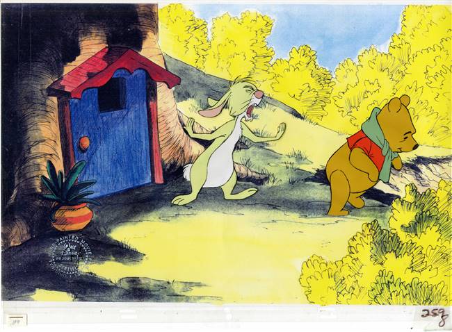Original Production Cel of Winnie the Pooh and Rabbit from Winnie the Pooh and Tigger, Too (1974)