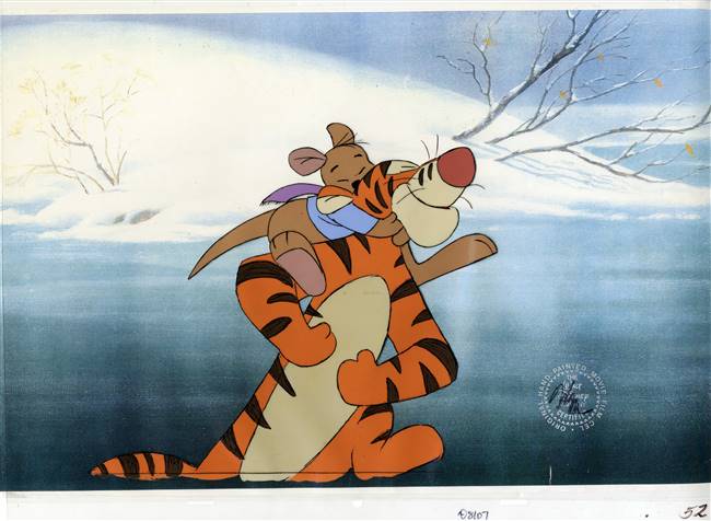 Original Production Cel of Tigger and Roo from The Many Adventures of Winnie the Pooh (1977)