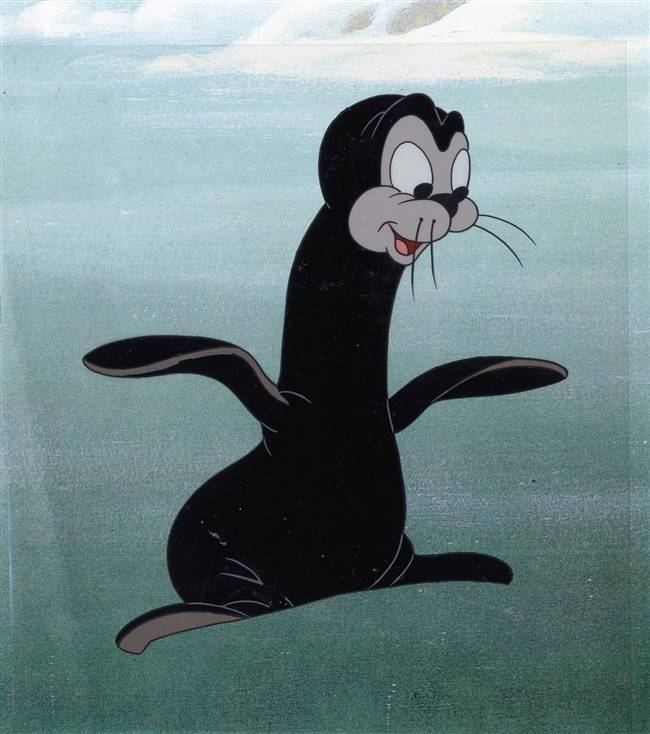 Original Production Cel of the Seal from Mickey and the Seal (1948)