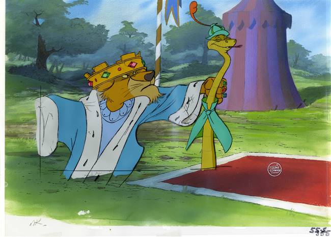 Original Production cel of Prince John and Sir Hiss from Robin Hood (1973)