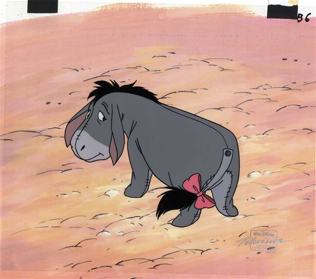 Original Production cel of Eeyore from the New Adventures of Winnie the Pooh