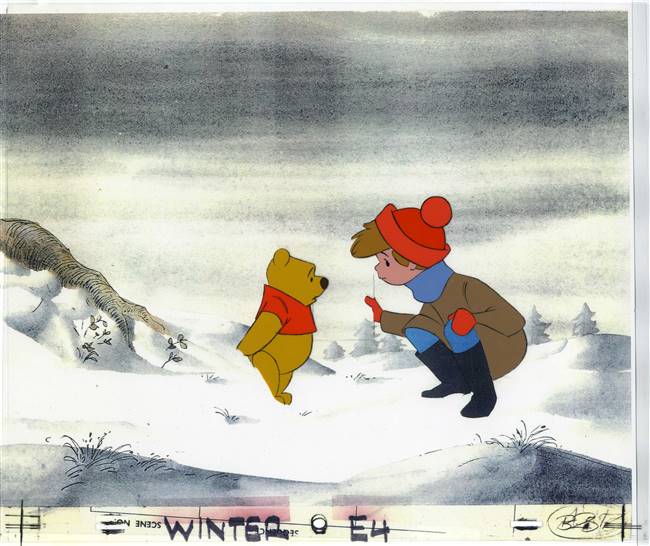 Original Production Cel of Winnie the Pooh from Winnie the Pooh Discovers the Seasons (1981)