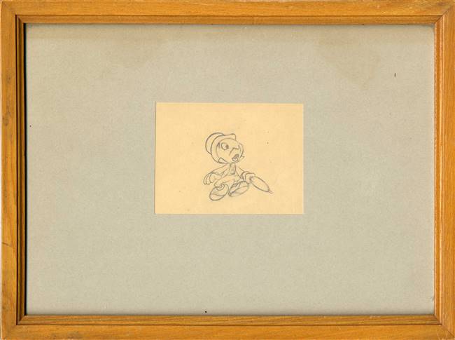 Original Courvoisier Drawing of Jiminy Cricket from Pinocchio (1940)